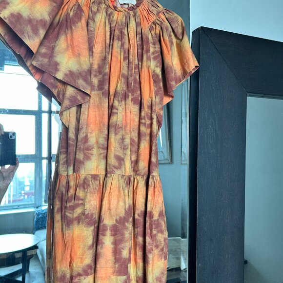 'Isolde' Red Jewel Neck Dress - Picture 8 of 11